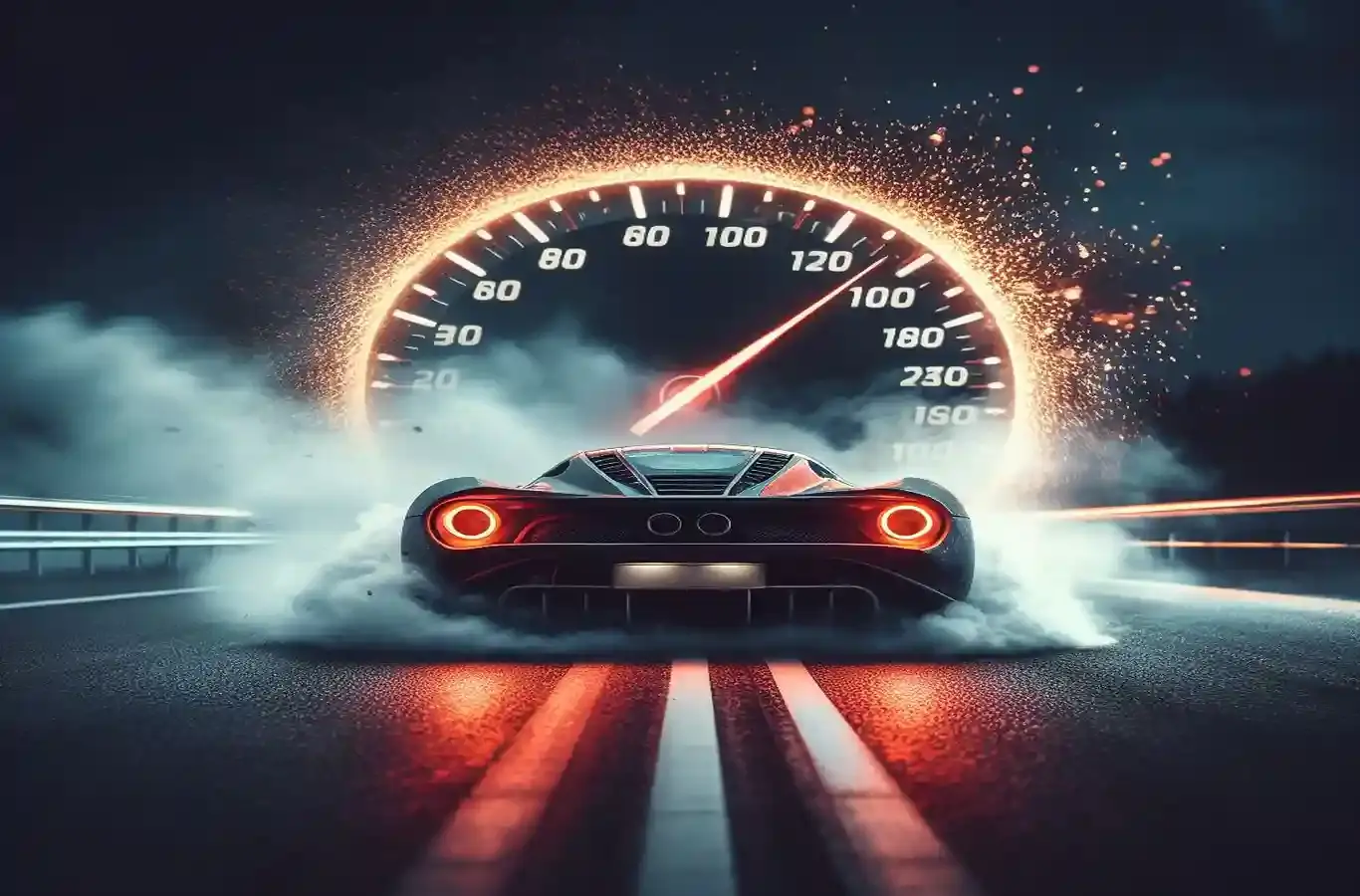 carro em alta velocidade para ilustrar texto de cinemática