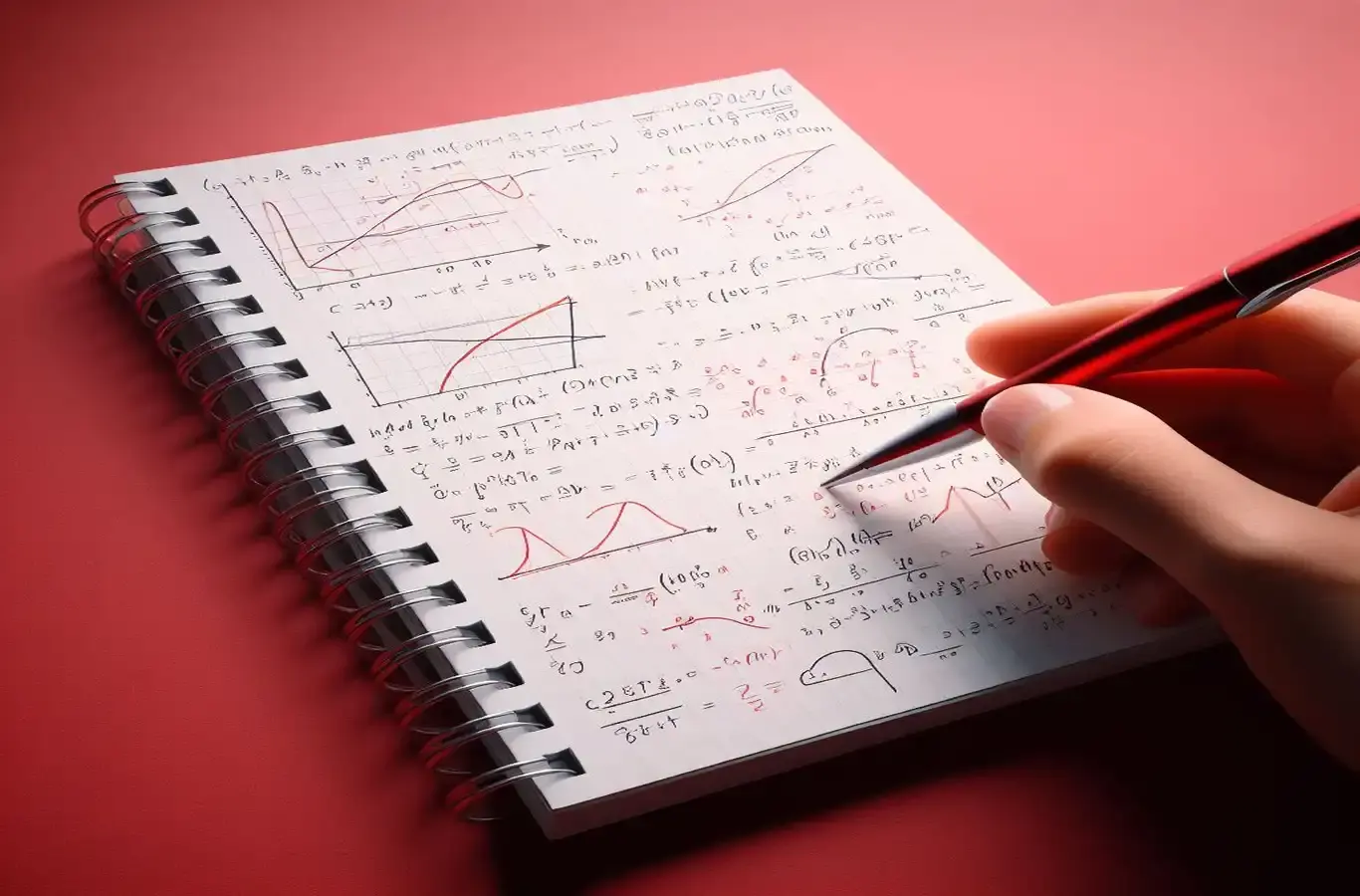 caderno com cálculos de matemática para ilustrar texto de exercícios de análise combinatória