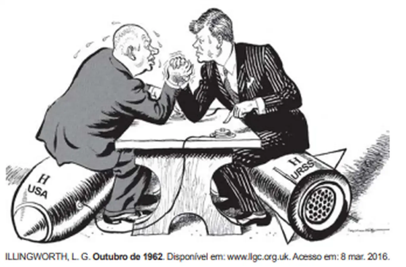 queda de braço entre presidentes. para ilustrar post sobre questões da guerra fria