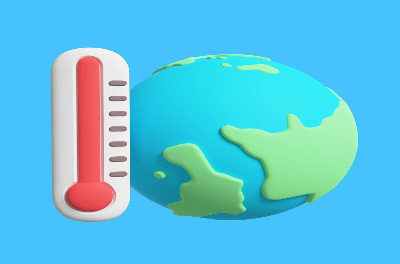 Termômetro e um globo terrestre para ilustrar o texto sobre escala Fahrenheit