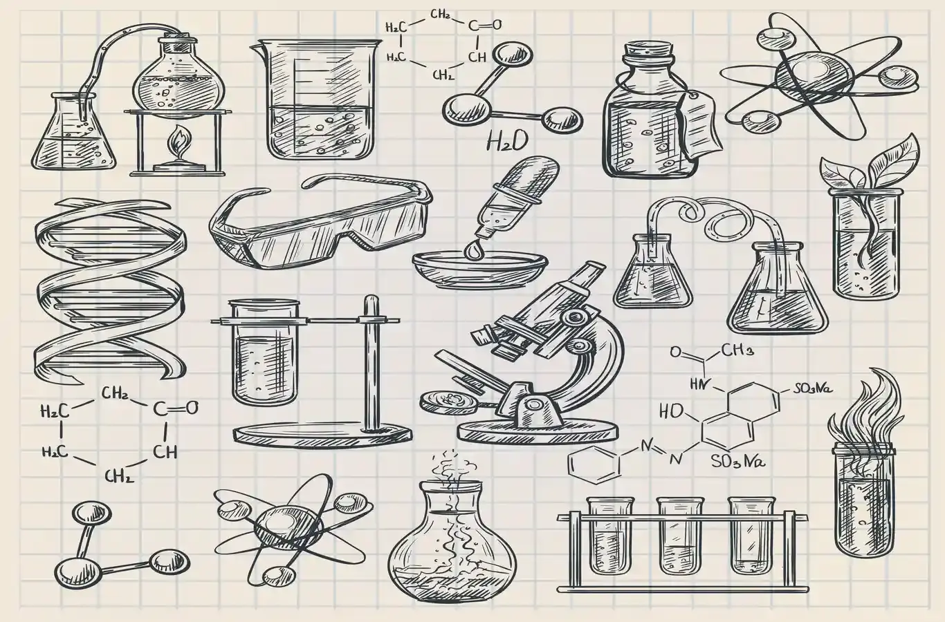 elementos de química para ilustrar texto que fala da prova de química do Enem