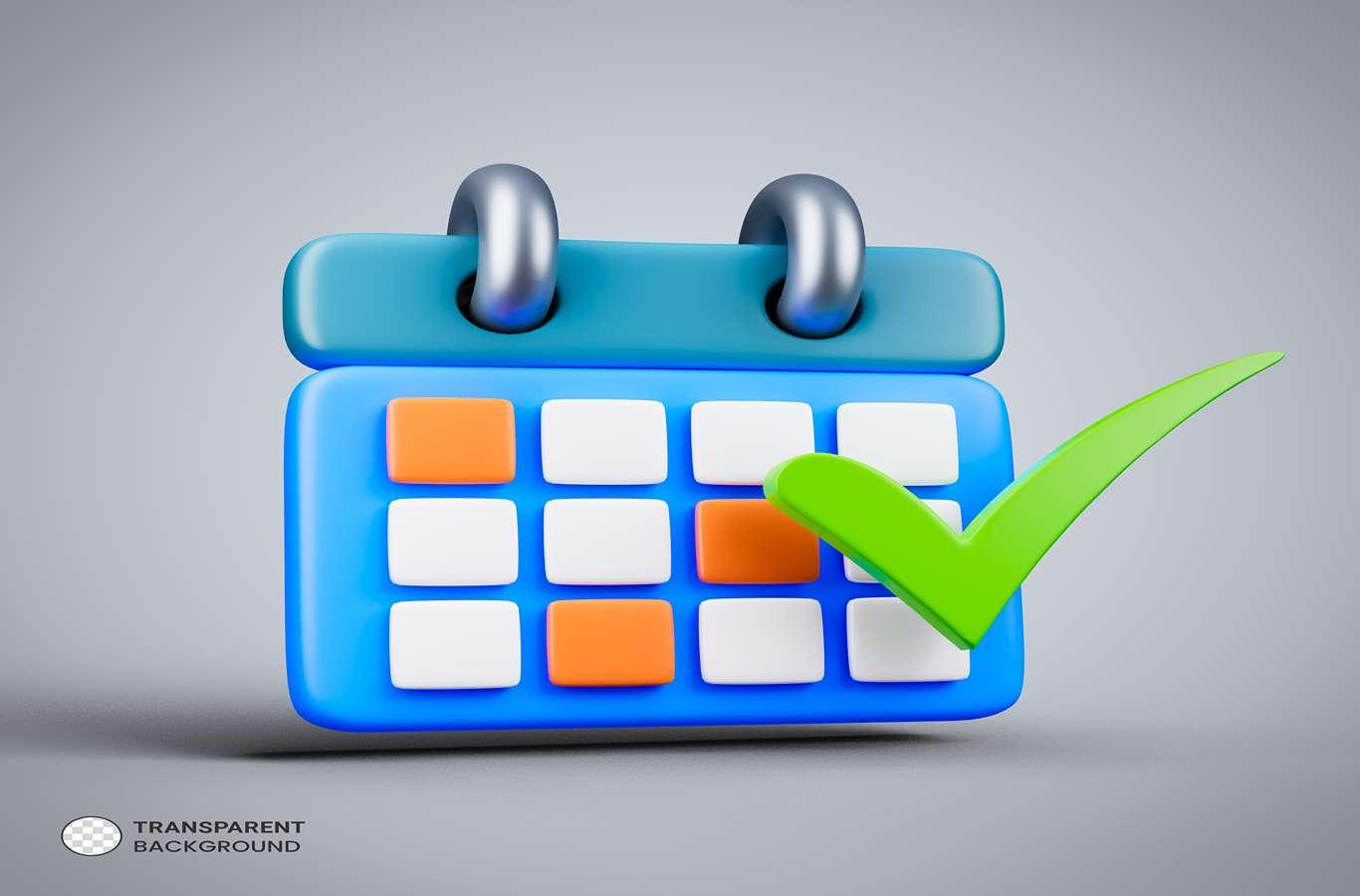 Imagem de um calendário com um símbolo de check para ilustrar o conteúdo sobre como montar cronograma de estudos para o enem