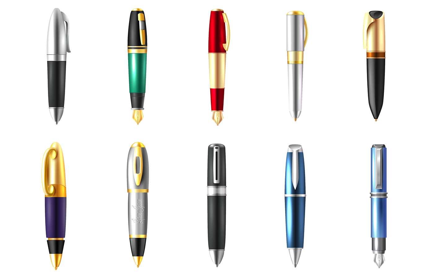 Foto de vários modelos de caneta para ilustrar conteúdo sobre qual caneta usar no enem
